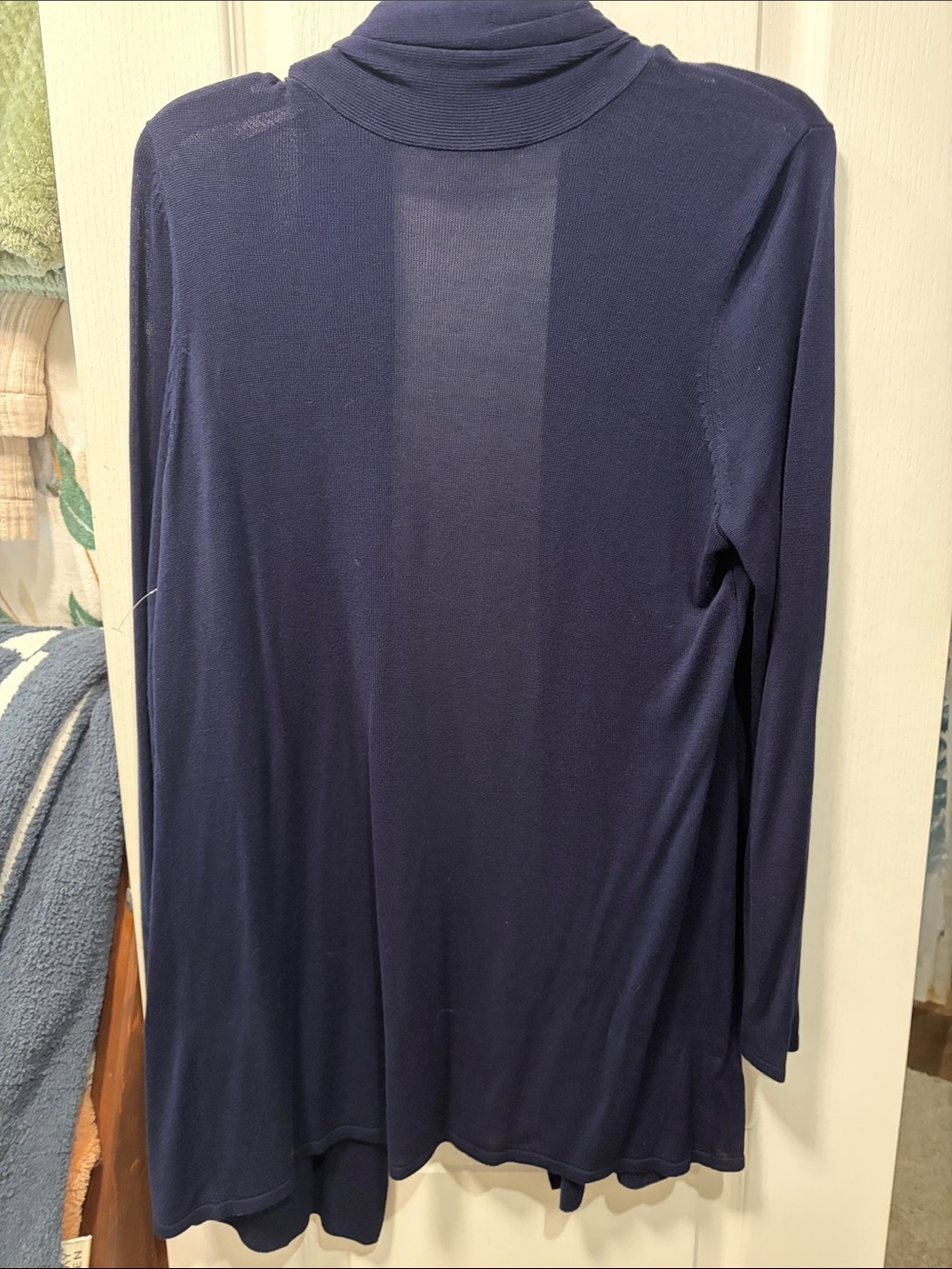 Cyrus Navy Open-Front Draped Cardigan large đ NWT - Picture 4 of 4